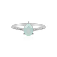 Aqua Chalcedony Silver Ring