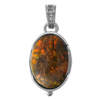 Ammolite Silver Pendant