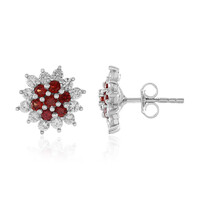 Tanzanian Ruby Silver Earrings