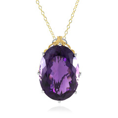 Zambian Amethyst Silver Necklace (Gems en Vogue)