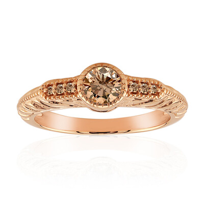 9K VS1 Argyle Rose De France Diamond Gold Ring (Annette)