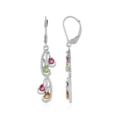 Fancy Tourmaline Silver Earrings