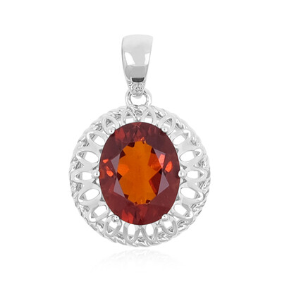 Red Citrine Silver Pendant