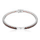 Garnet Silver Bangle