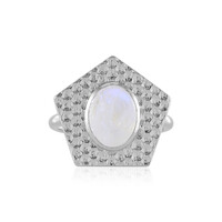 Rainbow Moonstone Silver Ring