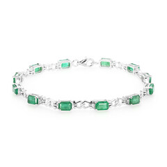 Zambian Emerald Silver Bracelet