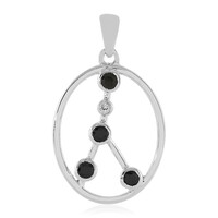 Black Spinel Silver Pendant