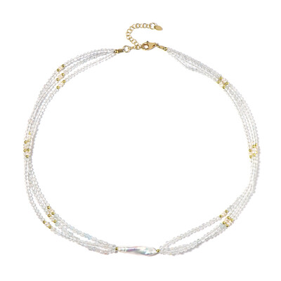 White Freshwater Pearl Silver Necklace (Riya)