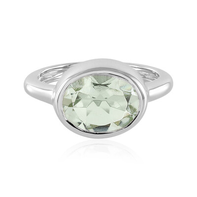 Green Amethyst Silver Ring