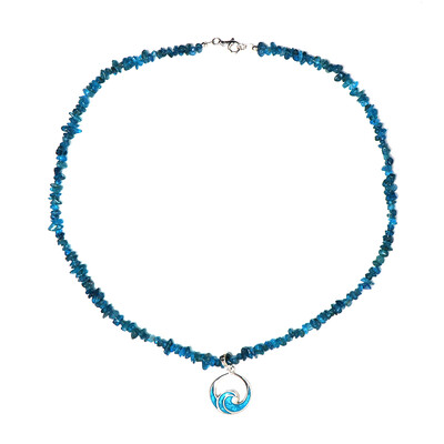 Neon Blue Apatite Silver Necklace (Riya)