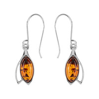 Amber Silver Earrings