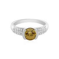 Yellow Zircon Silver Ring