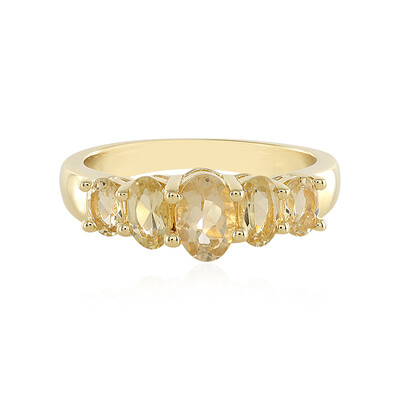 Yellow Beryl Silver Ring