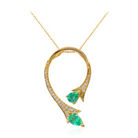 10K AAA Zambian Emerald Gold Necklace