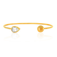 White Topaz Silver Bangle