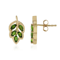 Russian Diopside Silver Earrings