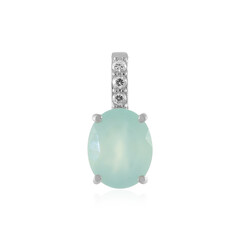 Aqua Chalcedony Silver Pendant