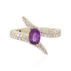 14K Unheated Ceylon Purple Sapphire Gold Ring (de Melo)