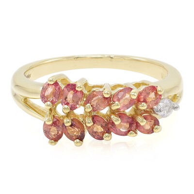 10K Unheated Padparadscha Sapphire Gold Ring