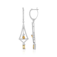 Yellow Zircon Silver Earrings