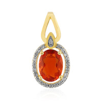 9K Mexican Fire Opal Gold Pendant