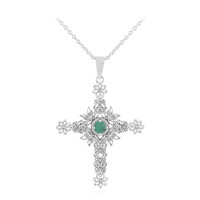 Emerald Silver Necklace