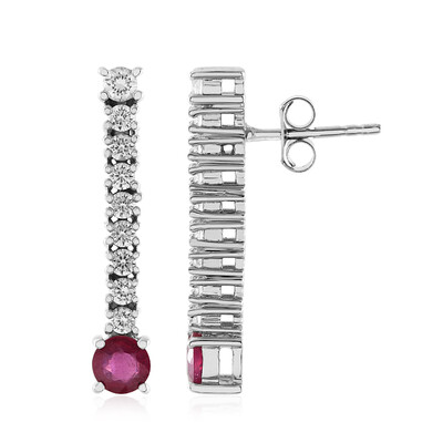 Bemainty Ruby Silver Earrings