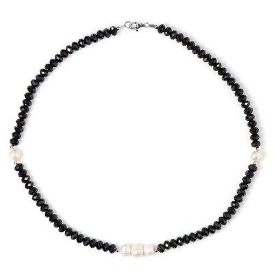 Black Spinel Silver Necklace