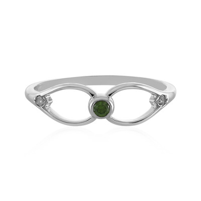 I3 Green Diamond Silver Ring