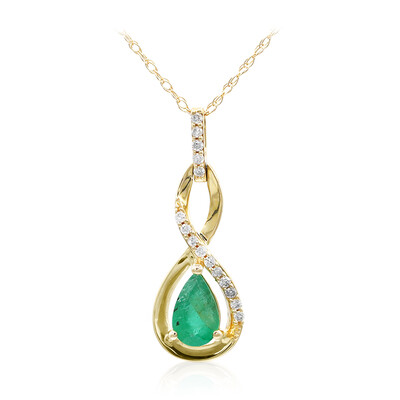 10K AAA Zambian Emerald Gold Necklace