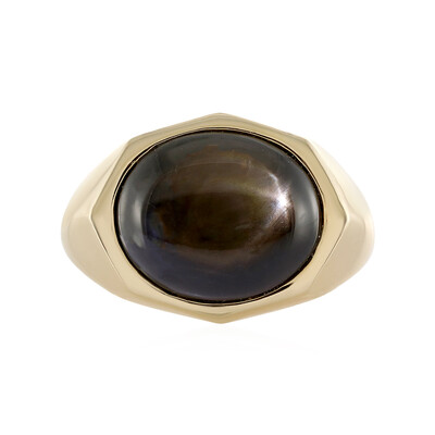 9K Black Star Sapphire Gold Ring