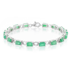 Zambian Emerald Silver Bracelet