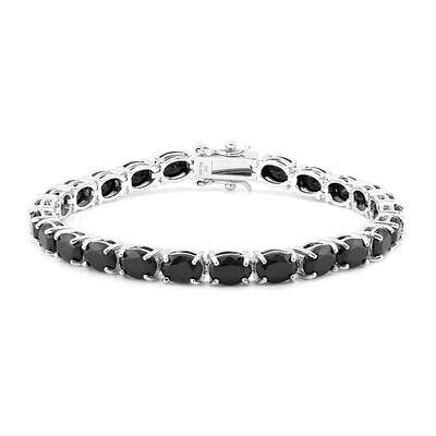 Black Spinel Silver Bracelet