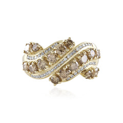 9K I2 Champagne Diamond Gold Ring (de Melo)