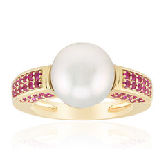 9K Silver South Sea Pearl Gold Ring (Michelle Albala)