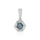 9K I2 Blue Diamond Gold Pendant