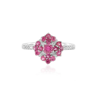 Rubellite Silver Ring