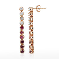 Pink Topaz Silver Earrings