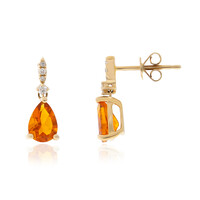 14K Mexican Fire Opal Gold Earrings (CIRARI)