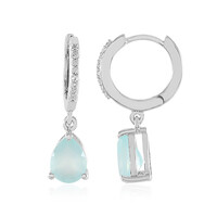 Aqua Chalcedony Silver Earrings