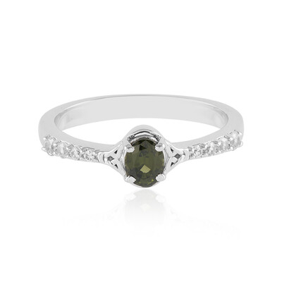 Ceylon Green Zircon Silver Ring