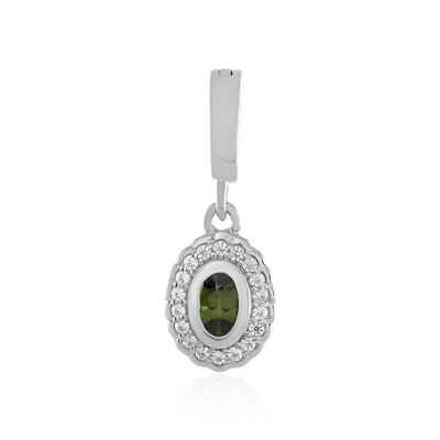 Ceylon Green Zircon Silver Pendant