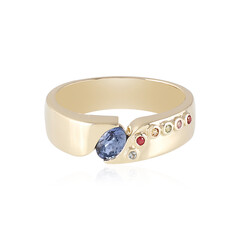 9K Ceylon Blue Sapphire Gold Ring (Adela Gold)