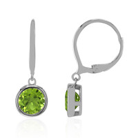 Burmese Peridot Silver Earrings