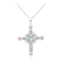 Sky Blue Topaz Silver Necklace