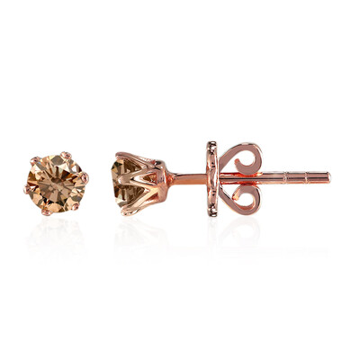 9K VS1 Argyle Rose De France Diamond Gold Earrings (Annette)