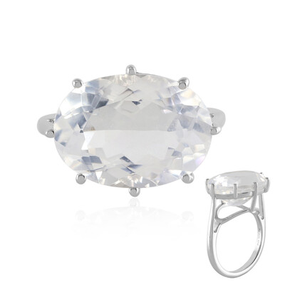 White Quartz Silver Ring