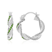 Russian Diopside Silver Earrings