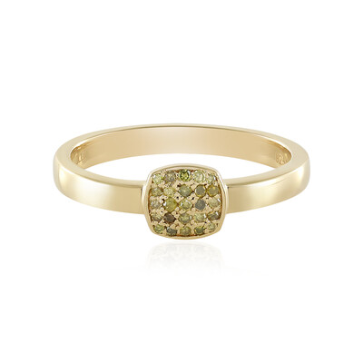 I3 Yellow Diamond Silver Ring