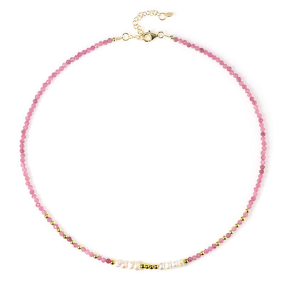 Nigerian Pink Tourmaline Silver Necklace